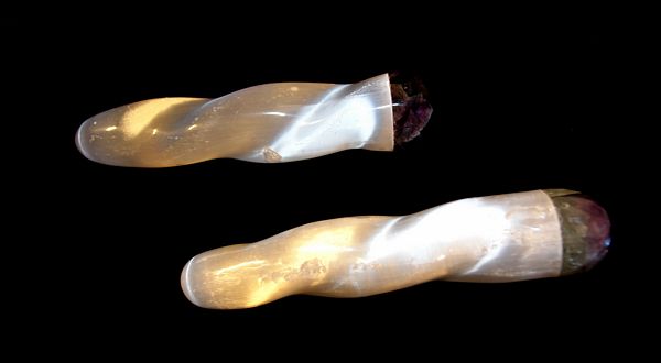 Selenite Wand w/Fluorite Tip